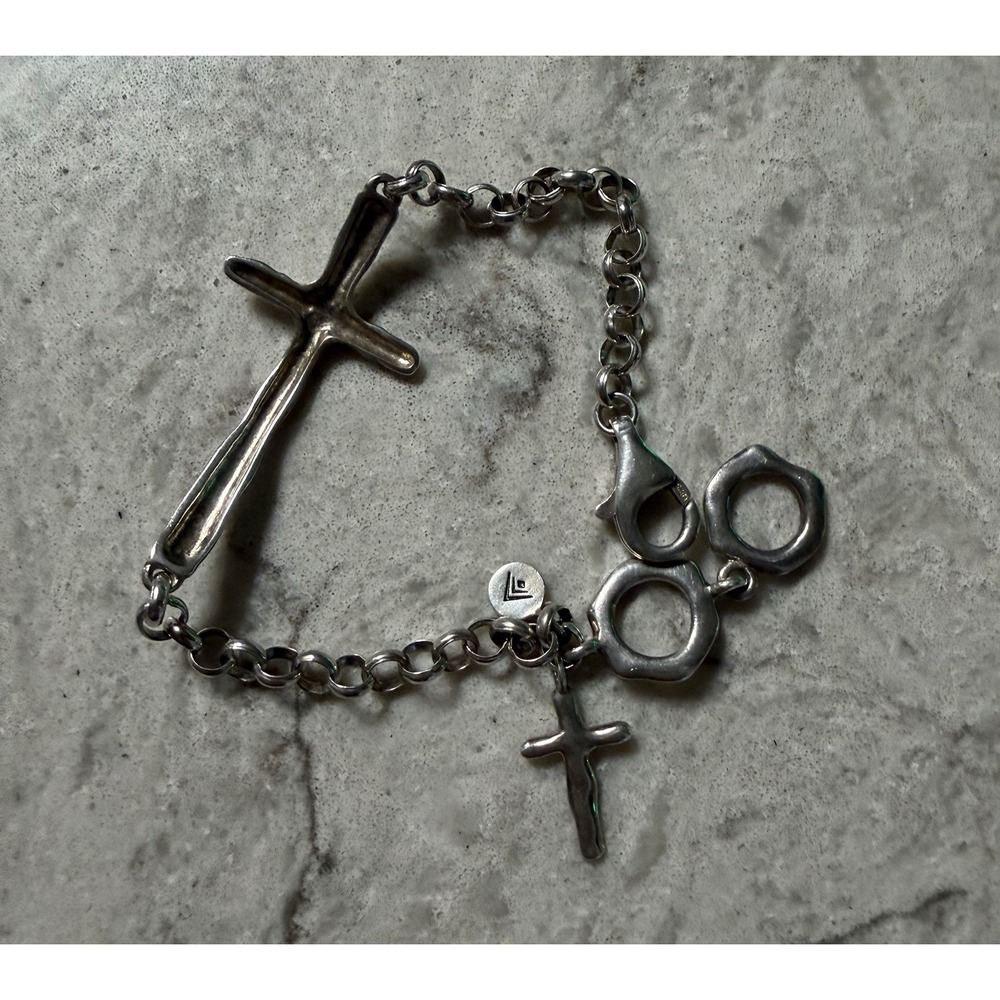 Silpada In Good Faith 925 Sterling Silver Cross Link Bracelet B2896